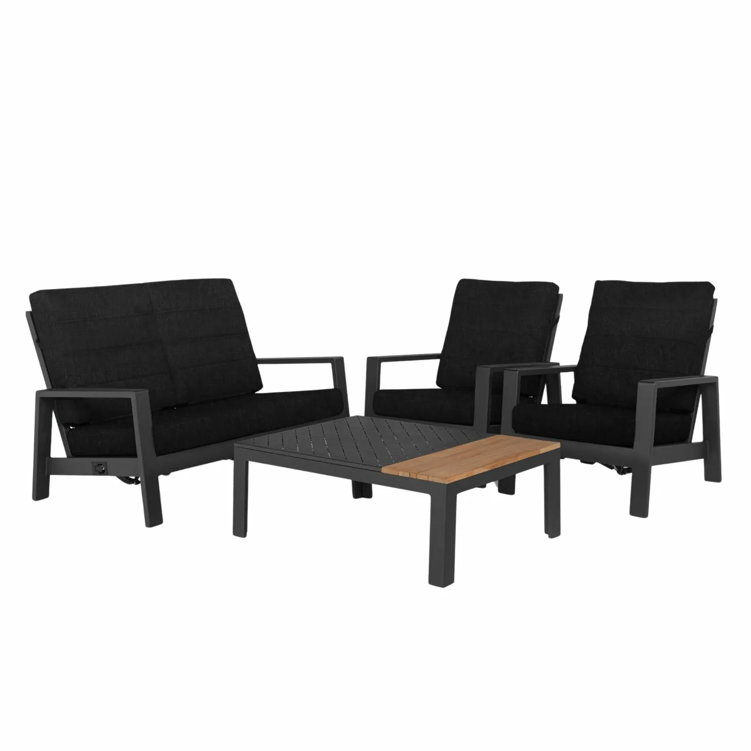 Tierra Outdoor Loungeset Queens 4 Delig Zwart Tuincollectie Nl