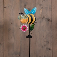 Anna's Collection Tuinsteker Solar Bij Rollende Ogen 75cm