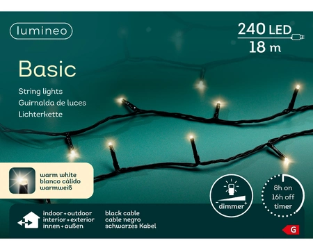 Basic Kerstverlichting 240 LED 18m WW