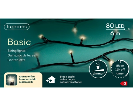 Basic Kerstverlichting 80 LED 6m WW