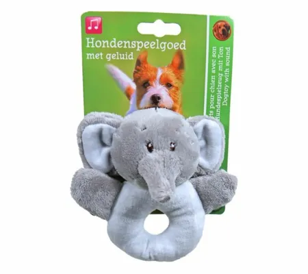 Boon Honden Knuffel Olifant met Pieper 13cm