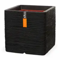 Capi Pot Vierkant Rib 40x40cm Zwart