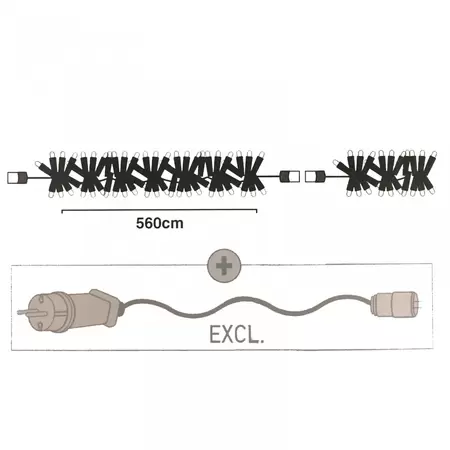 Clusterverlichting Koppelbaar 768 LED 5,5m EWW Groen