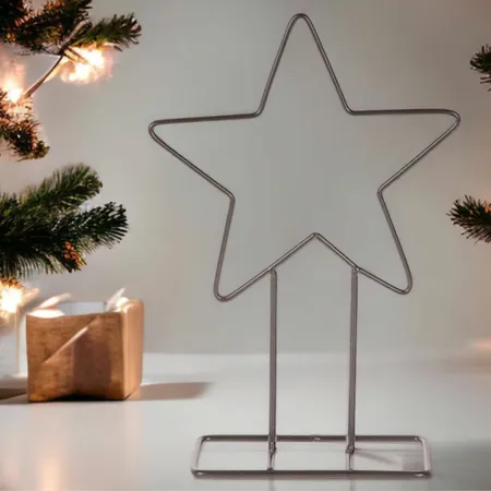 Decoratie Kerstster Metaal Zwart 50cm