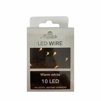 Draadverlichting Zwart 10 LED 1m WW