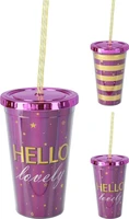 Drinkbeker Pink Party 16cm Assorti 1st