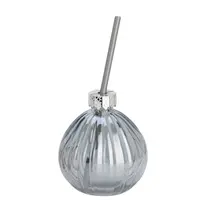 Drinkglas Kerstbal met Rietje Grijs