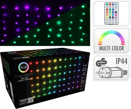 Gordijnverlichting 240 LED 600cm Multicolor