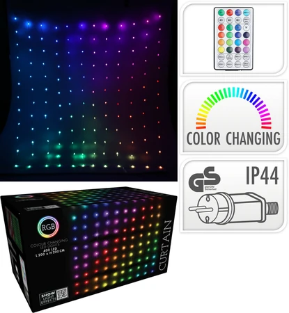 Gordijnverlichting 240 LED 200cm Colour Changing