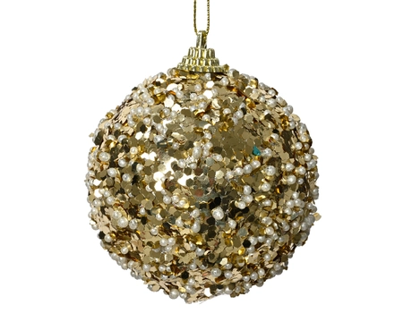 Kerstbal Foam Paillette Ø8cm Goud 1st