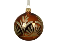 Kerstbal Glas Glitter Ø8cm Warm Cider 1st