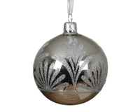 Kerstbal Glas Glitter Ø8cm Zilver 1st