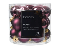 Kerstballen Glas Ø2,5cm Dark Mauve 24st