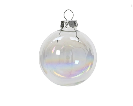 Kerstballen Glas Ø3,5cm Transparant Parelmoer 16st