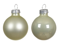 Kerstballen Glas Ø3,5cm Wit Mint 16st