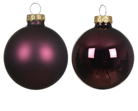 Kerstballen Glas Ø5cm Dark Mauve 12st