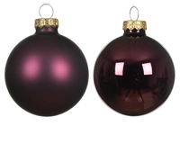 Kerstballen Glas Ø5cm Dark Mauve 12st