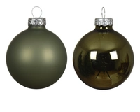 Kerstballen Glas Ø5cm Rozemarijn Groen 12st