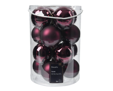 Kerstballen Glas Ø6cm Dark Mauve 20st