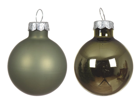 Kerstballen Glas Ø7cm Rozemarijn Groen 8st