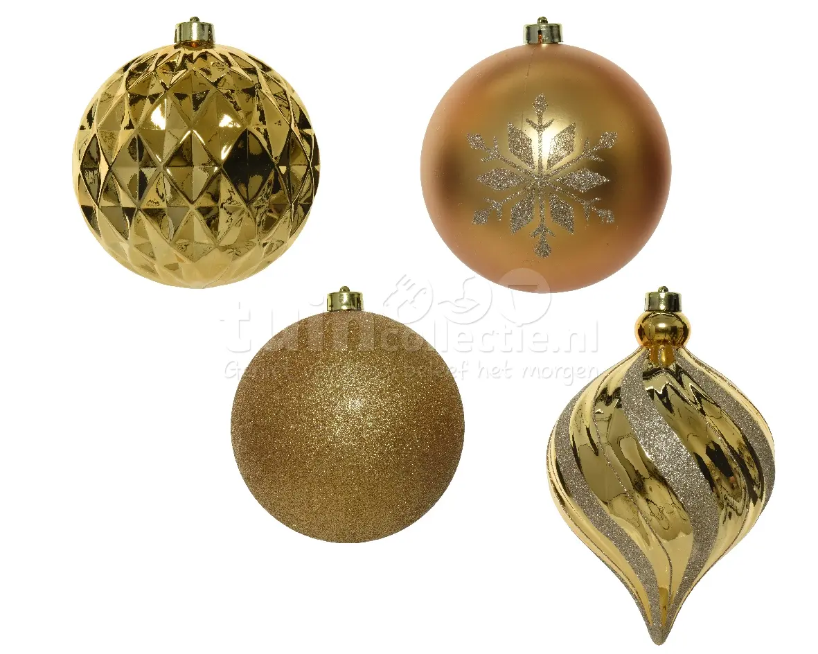 Generator extase commentator Kerstballen Mix | Goud Plastic | Set in goud, zilver of rood -  Tuincollectie.nl