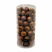 Kerstballen Mix Plastic Espresso Bruin 100st