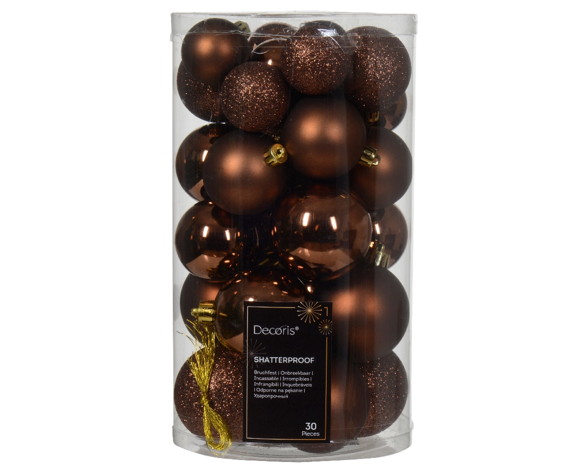 Kerstballen Set 30 stuks Espresso Bruin Tuincollectie.nl