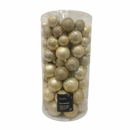 Kerstballen Mix Plastic Parel 100st