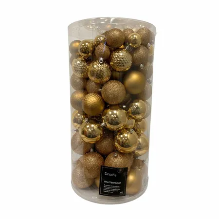 Kerstballen Mix Plastic Pecannoot Bruin 100st