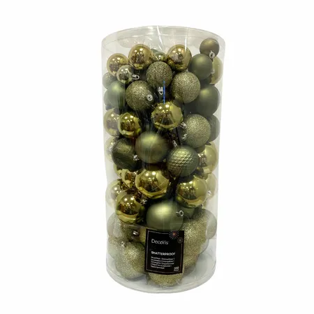 Kerstballen Mix Plastic Rozemarijn Groen 100st