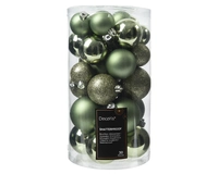 Kerstballen Mix Plastic Rozemarijn Groen 30st