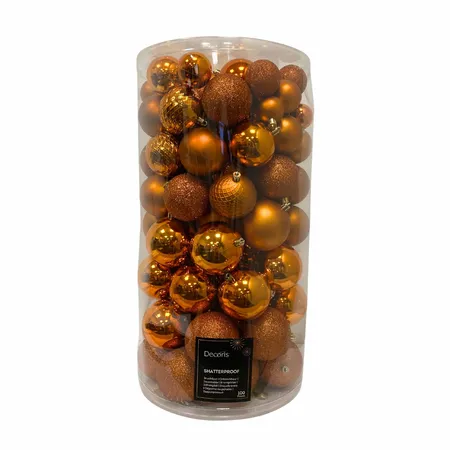 Kerstballen Mix Plastic Warm Cider 100st