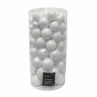 Kerstballen Mix Plastic Winter Wit 100st