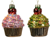 Kerstornament Cupcake Aardbei Assorti 1st