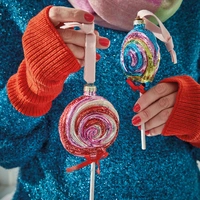 Kerstornament Lolly Swirl Assorti 1st