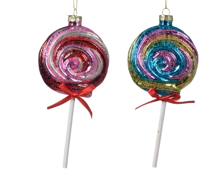 Kerstornament Lolly Swirl Assorti 1st