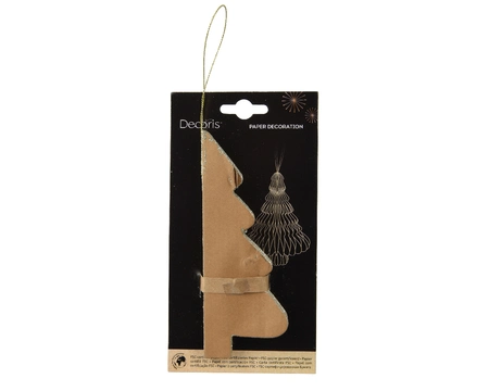 Kerstornament Papier Kerstboom 15cm Bruin