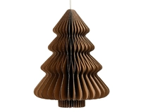 Kerstornament Papier Kerstboom 15cm Bruin