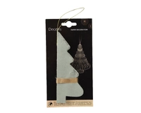 Kerstornament Papier Kerstboom 15cm Grijs