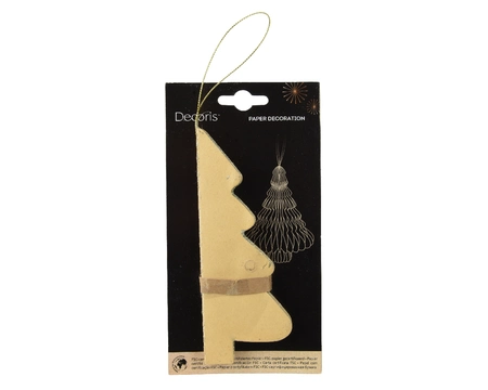 Kerstornament Papier Kerstboom 15cm Zand