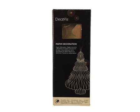 Kerstornament Papier Kerstboom 20cm Bruin