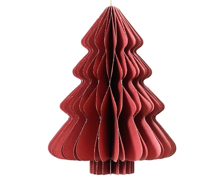 Kerstornament Papieren Kerstboom 40cm Rood