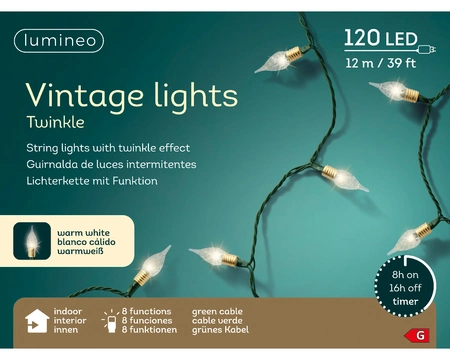 Kerstverlichting Vintage 120 LED 12m