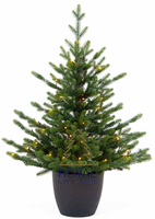 Kunstkerstboom Grenoble in pot PE Groen LED 100cm