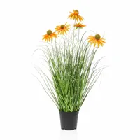 Kunstplant Siergras Rudbeckia Oranje 60cm