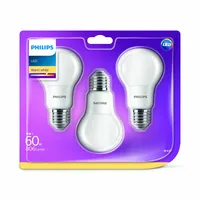 Philips LED Lamp E27 60W 3-Pack