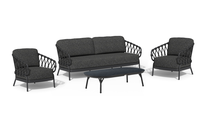Tierra Outdoor Loungeset Natal Charcoal 4-delig