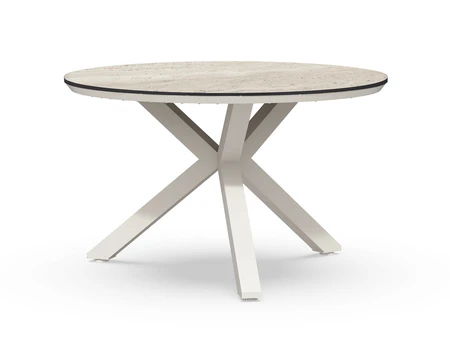 Tierra Outdoor Tuintafel Orbital Travertin Cream White Ø120cm